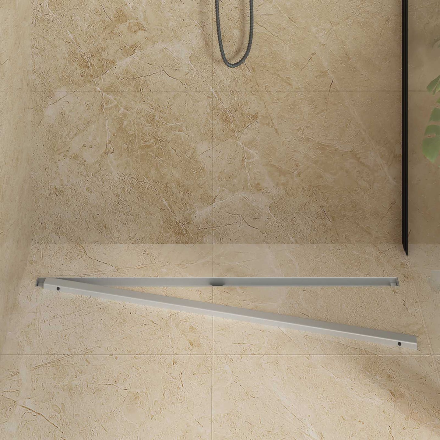Scolascale per doccia a 360° con modello slim Argento 100 cm