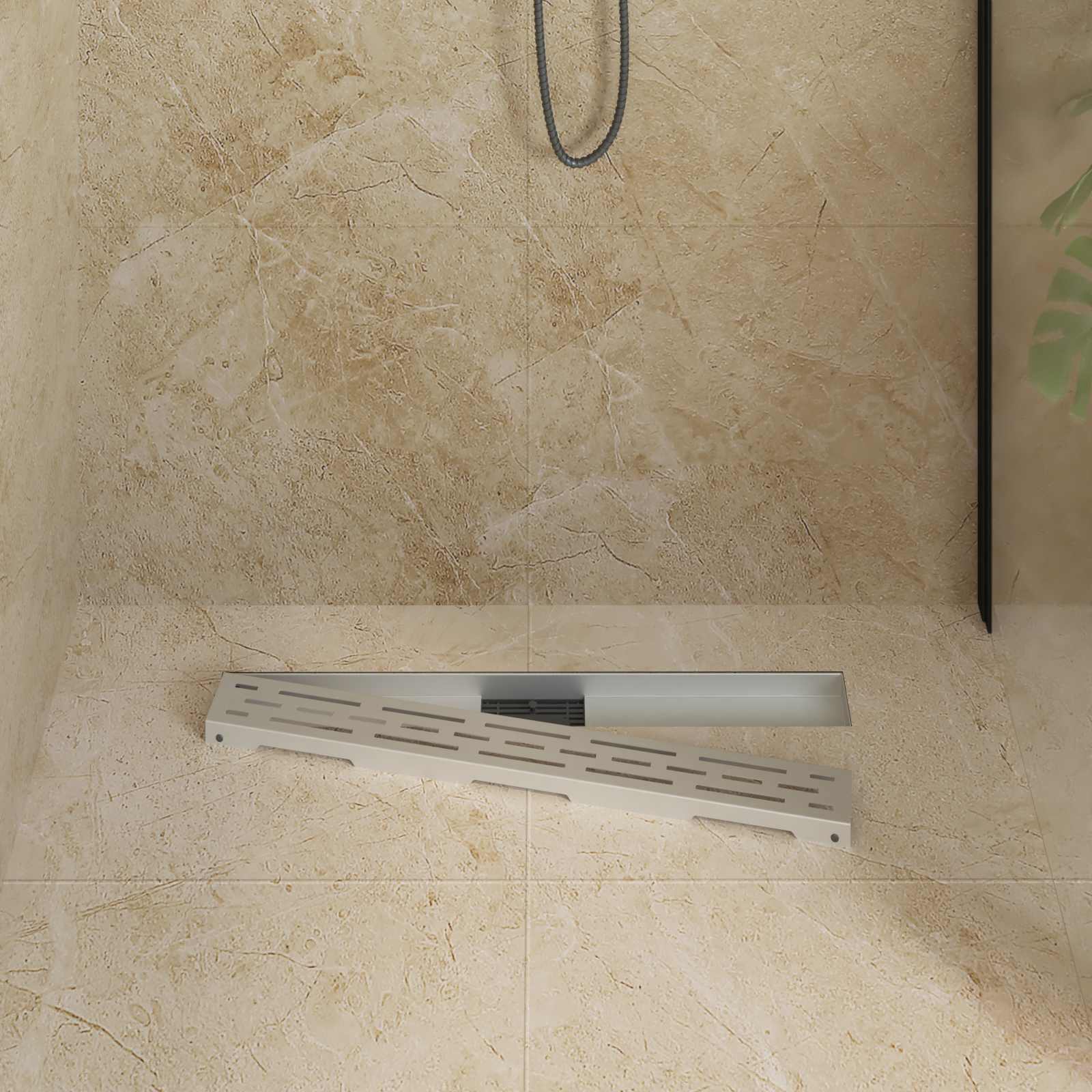 Drenaggio doccia con design a striscia Argento 70 cm | homemem39