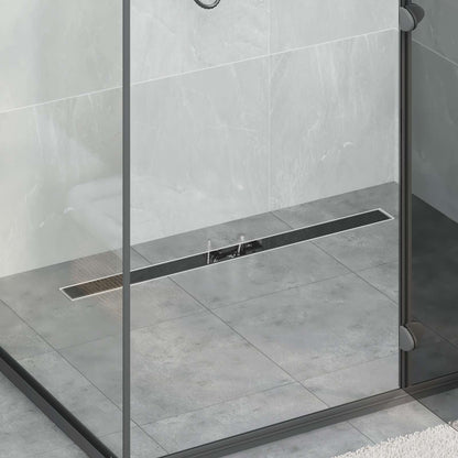 Drenaggio doccia con copertura in vetro Nero 100 cm