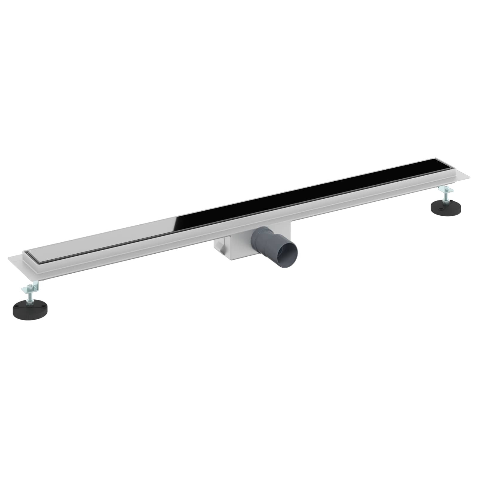 Drenaggio doccia con copertura in vetro Nero 100 cm | homemem39