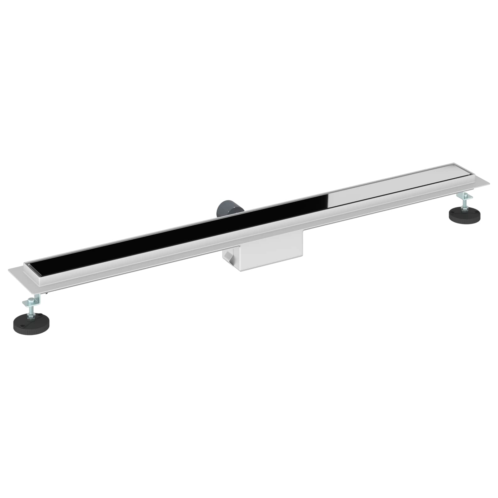 Drenaggio doccia con copertura in vetro Nero 100 cm | homemem39