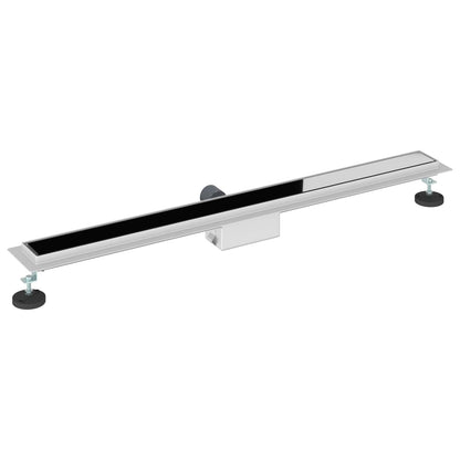 Drenaggio doccia con copertura in vetro Nero 100 cm | homemem39