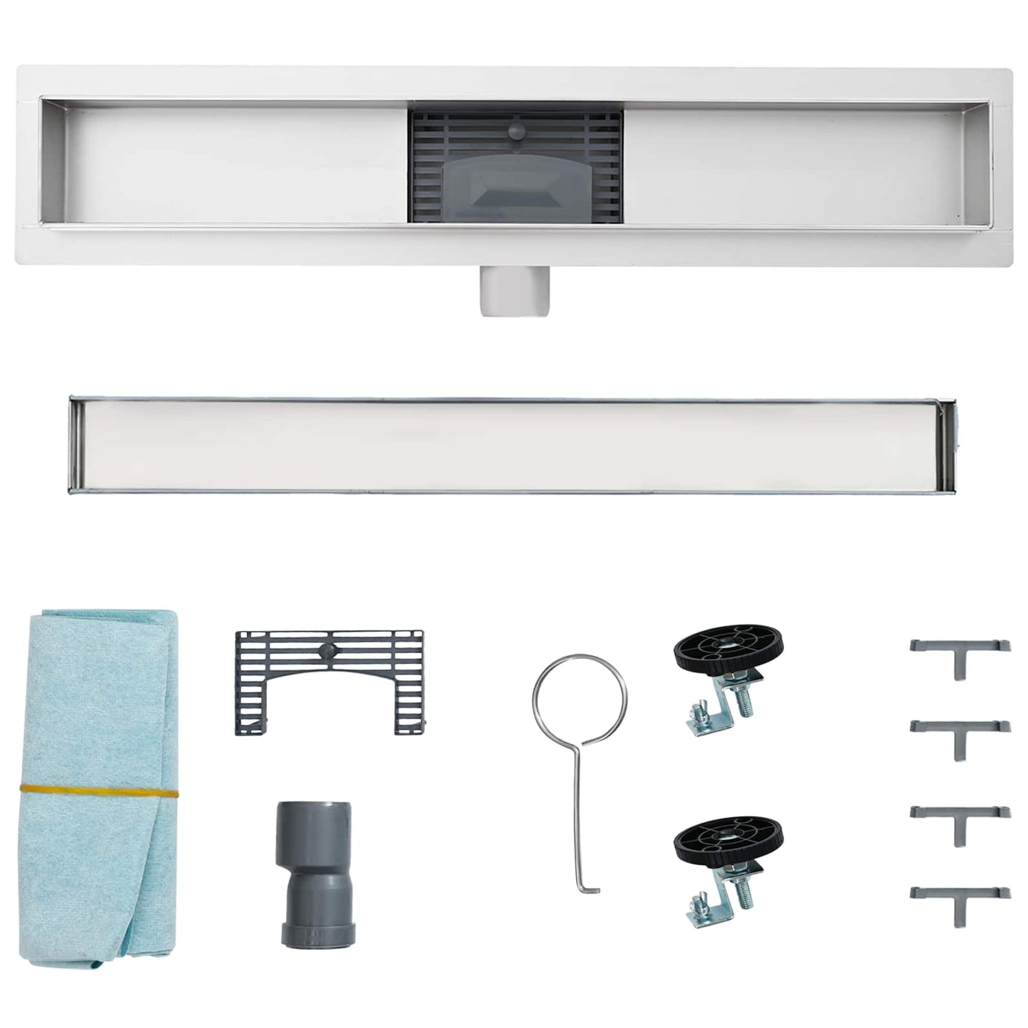 Drenaggio doccia con copertura in vetro Nero 50 cm | homemem39