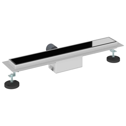 Drenaggio doccia con copertura in vetro Nero 50 cm