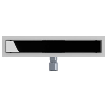 Drenaggio doccia con copertura in vetro Nero 50 cm | homemem39