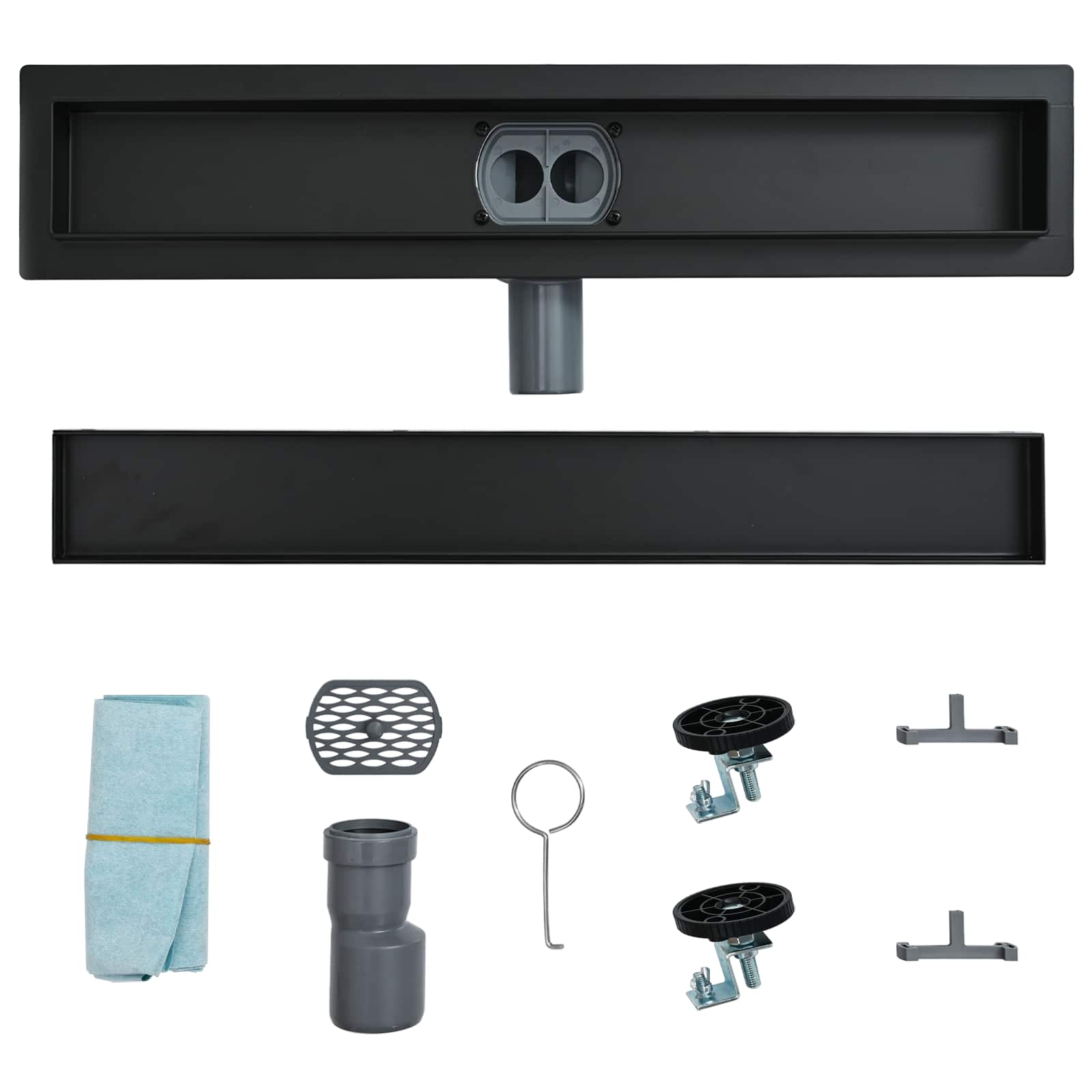 Scarico doccia 2-in-1 con sifone a 360° Nero 50 cm | homemem39