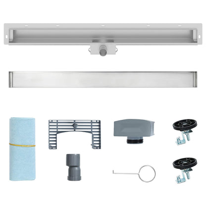 Scarico Doccia da Parete Argento 90 cm Acciaio Inox 304 | homemem39