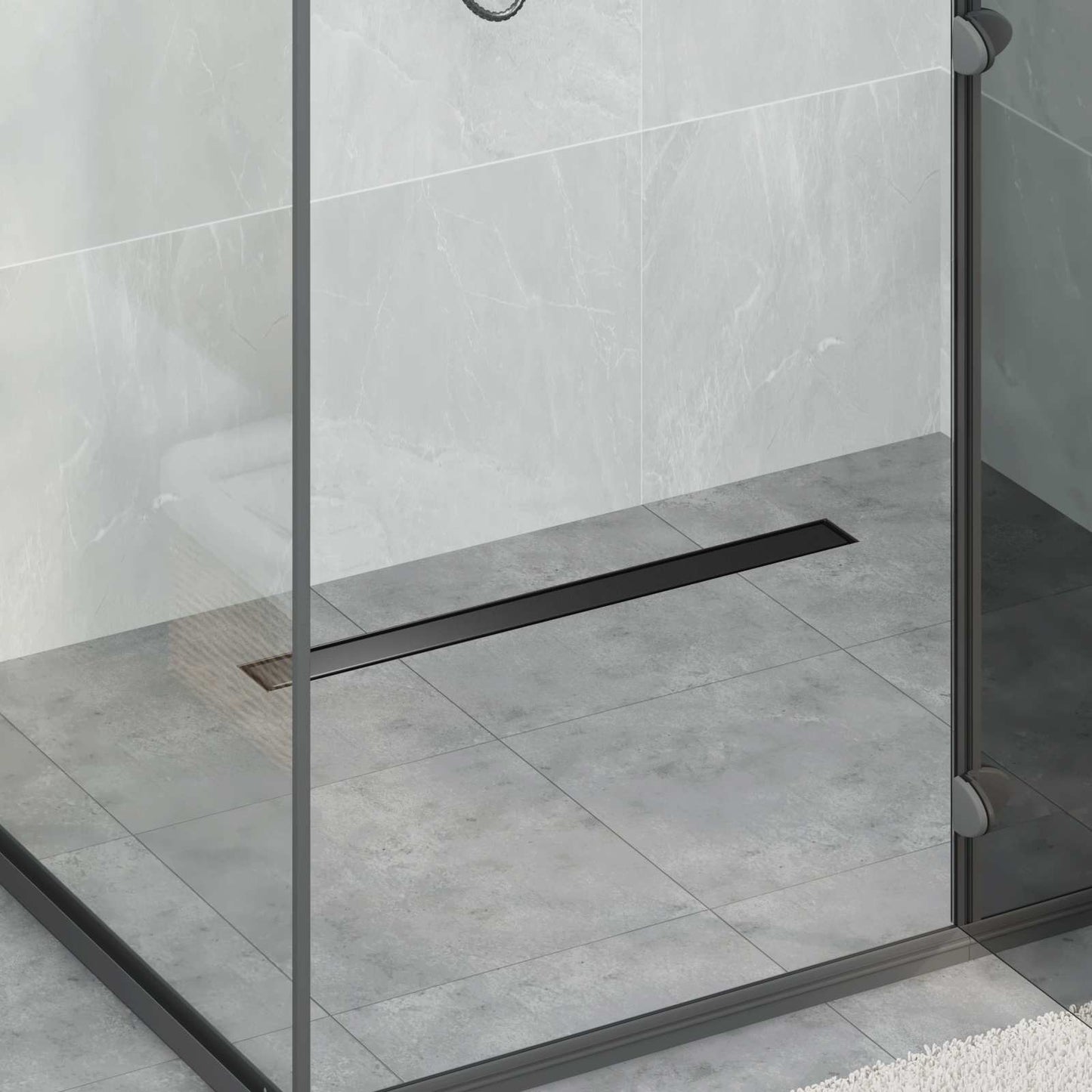 Drenaggio doccia 2 in 1 Nero 70 cm Acciaio Inox 304 | homemem39