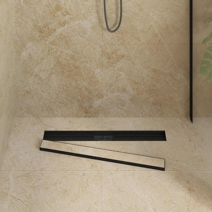Drenaggio doccia 2 in 1 Nero 70 cm Acciaio Inox 304