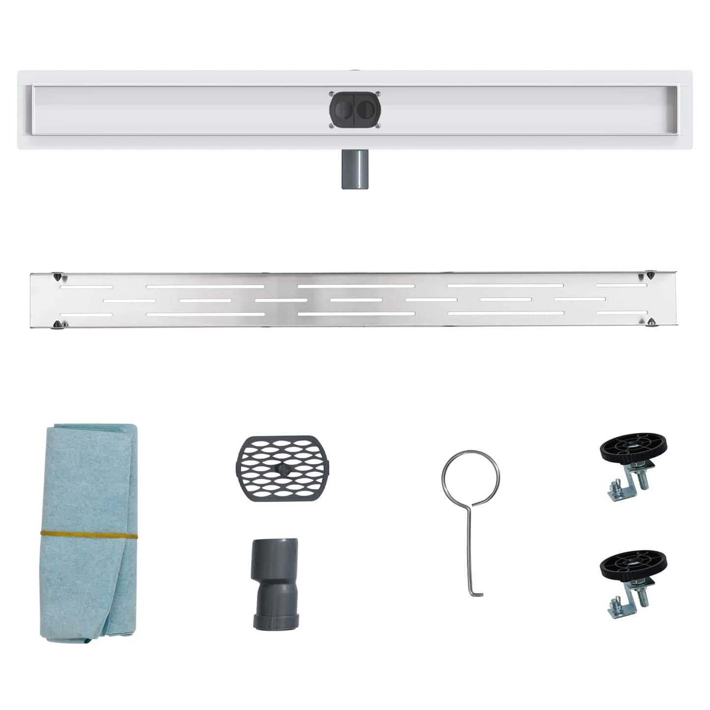 Scarico doccia con copertura in vetro e sifone a 360° 90 cm | homemem39
