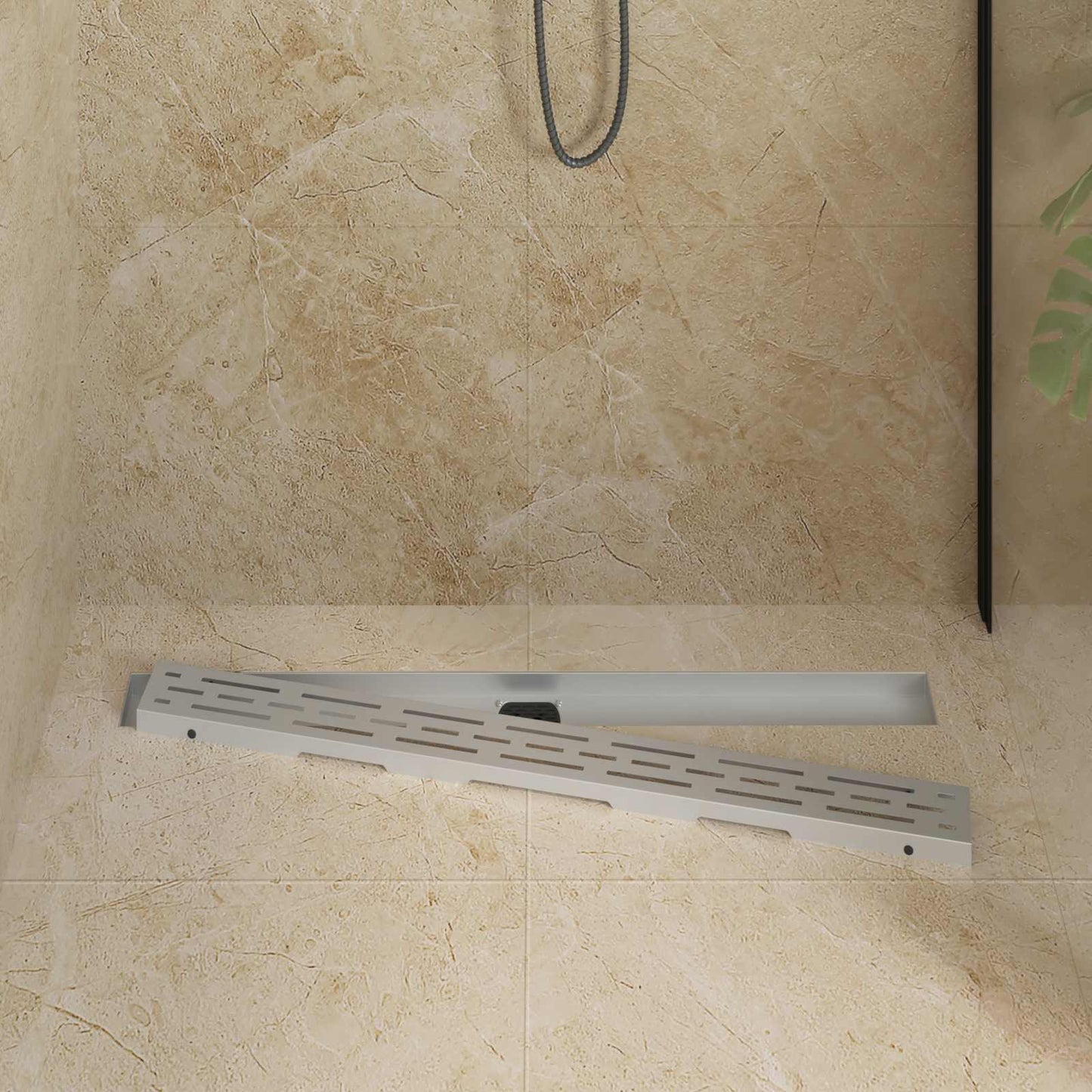 Scarico doccia con copertura in vetro e sifone a 360° 90 cm