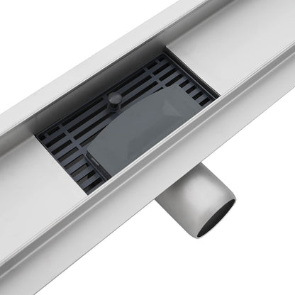 Drenaggio doccia con copertura in vetro Nero 90 cm | homemem39