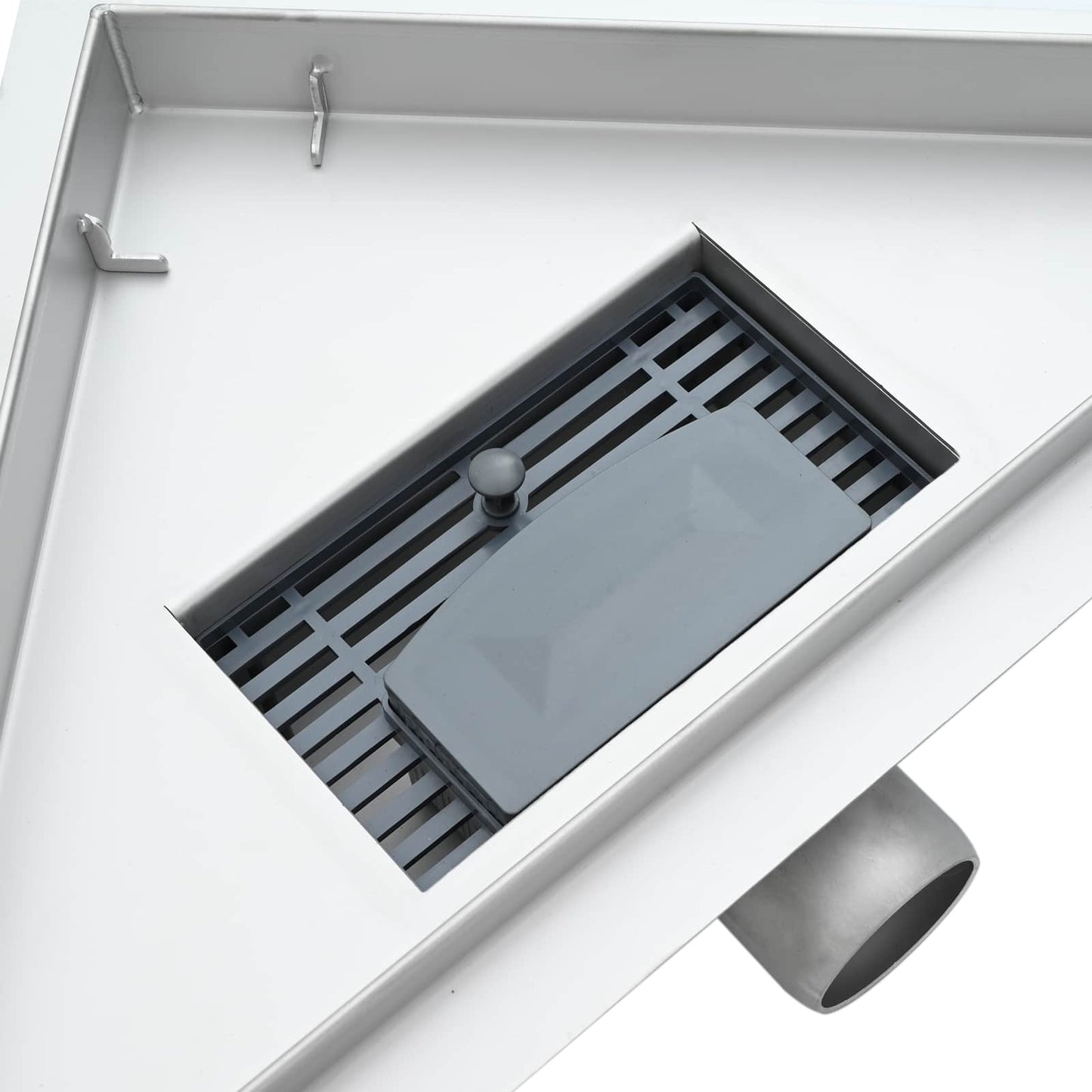 Scarico Doccia Triangolare 2 in 1 Argento 32 x 32 x 7,5 cm
