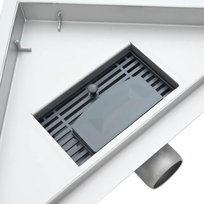 Scarico Doccia Triangolare 2 in 1 Argento 32 x 32 x 7,5 cm