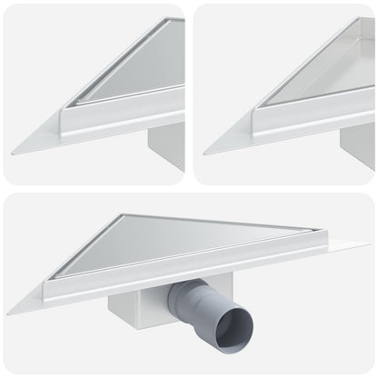 Scarico Doccia Triangolare 2 in 1 Argento 32 x 32 x 7,5 cm | homemem39