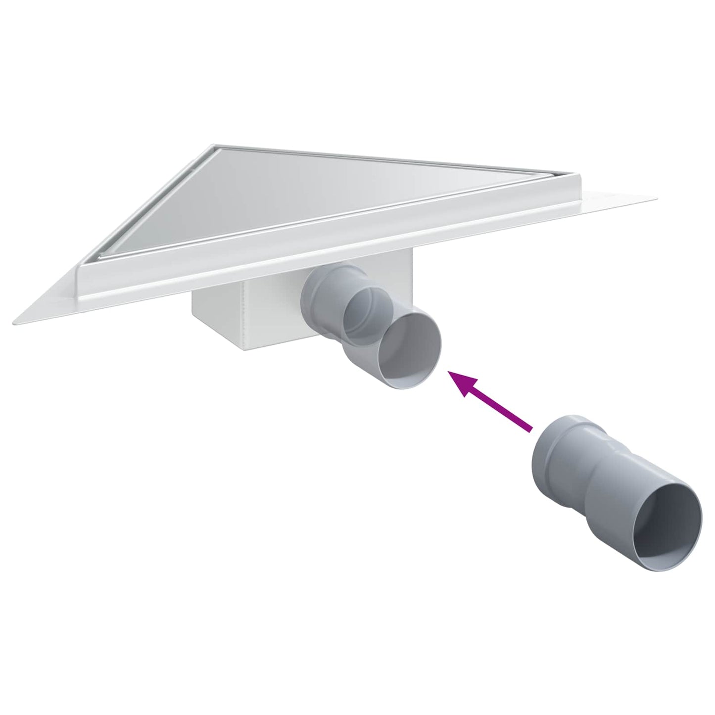 Scarico Doccia Triangolare 2 in 1 Argento 32 x 32 x 7,5 cm