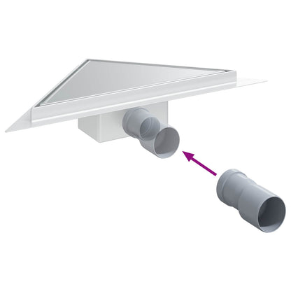 Scarico Doccia Triangolare 2 in 1 Argento 32 x 32 x 7,5 cm
