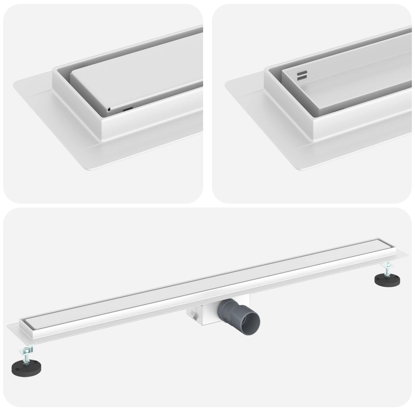 Drenaggio doccia 2 in 1 Argento 100 cm Acciaio Inox 304