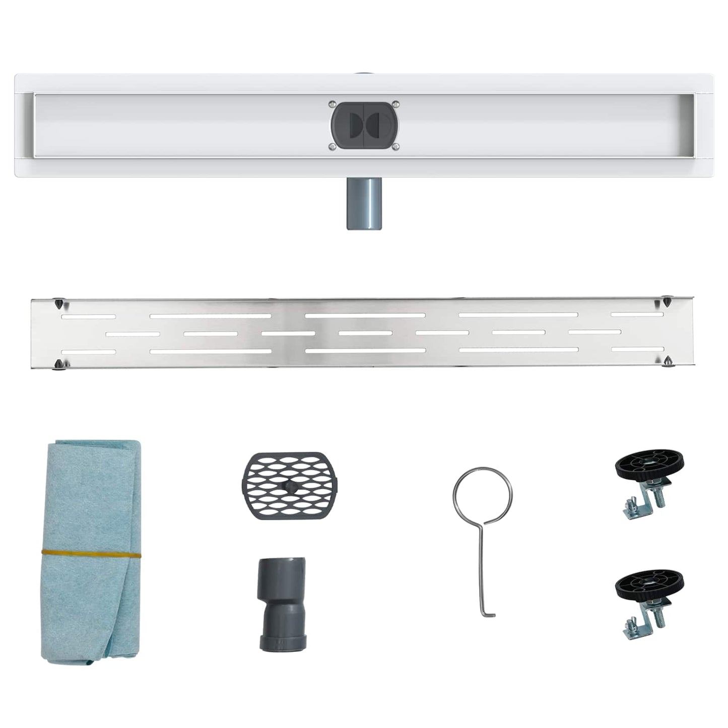 Scarico doccia con copertura in vetro e sifone a 360° 70 cm | homemem39