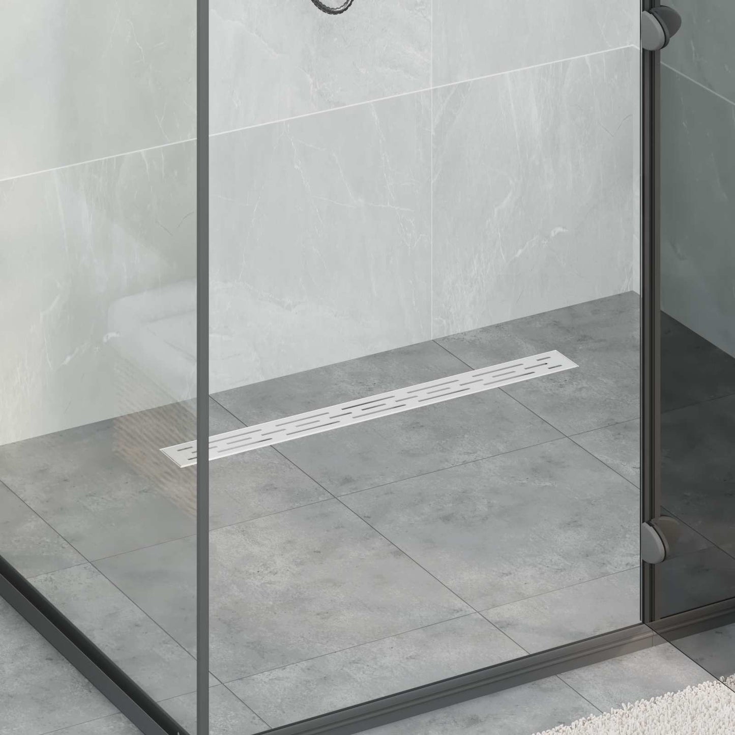 Scarico doccia con copertura in vetro e sifone a 360° 70 cm | homemem39