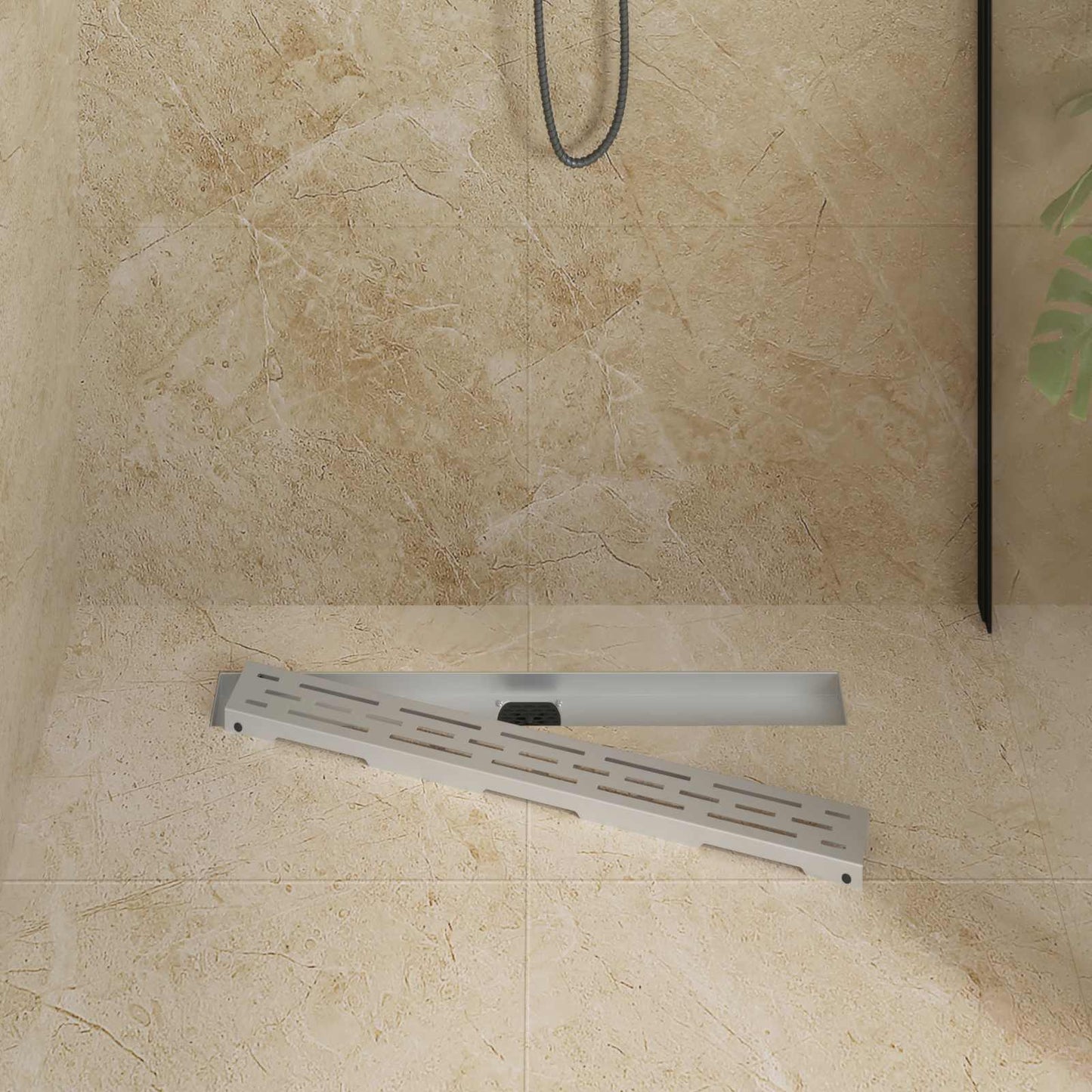 Scarico doccia con copertura in vetro e sifone a 360° 70 cm