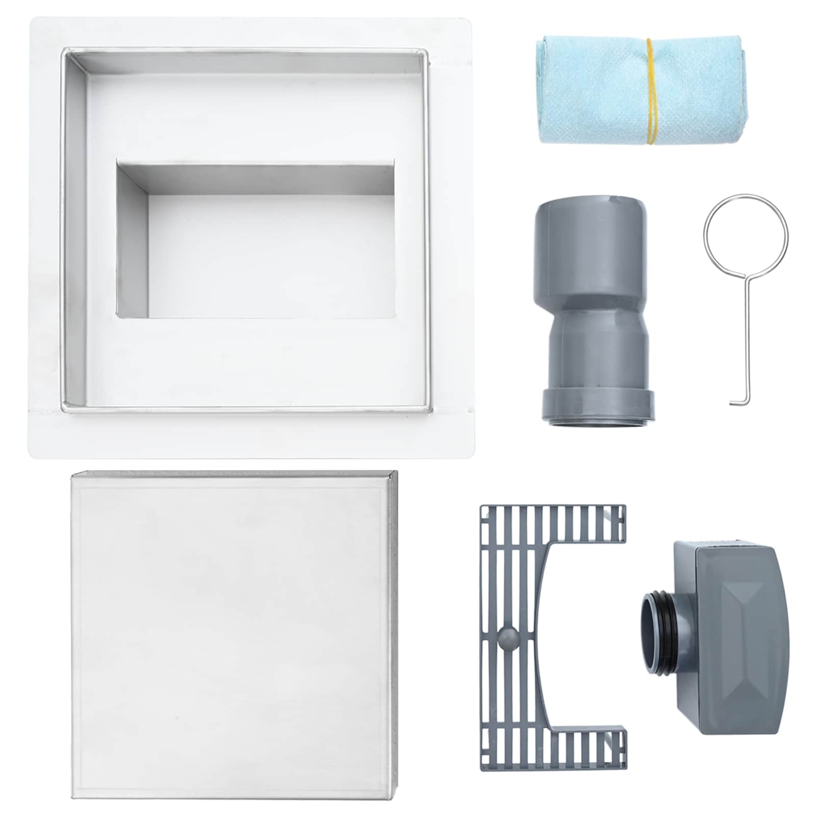 Drenaggio doccia 2 in 1 Argento 15 x 15 cm Acciaio Inox 304 | homemem39