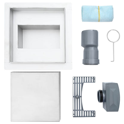 Drenaggio doccia 2 in 1 Argento 15 x 15 cm Acciaio Inox 304 | homemem39