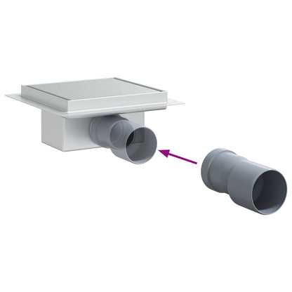Drenaggio doccia 2 in 1 Argento 15 x 15 cm Acciaio Inox 304
