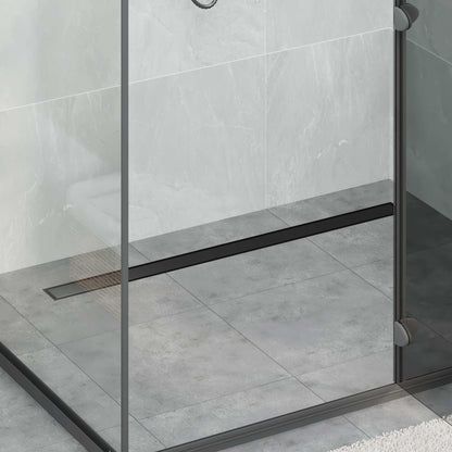 Scarico doccia 2-in-1 con sifone a 360° Nero 100 cm