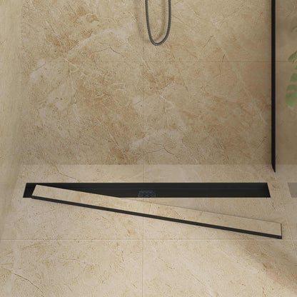 Scarico doccia 2-in-1 con sifone a 360° Nero 100 cm