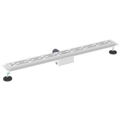 Drenaggio doccia con design a striscia Argento 100 cm
