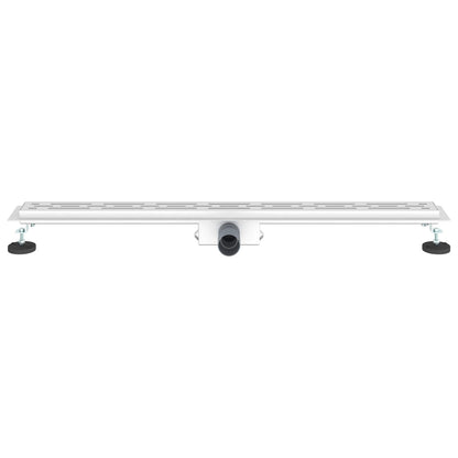 Drenaggio doccia con design a striscia Argento 100 cm
