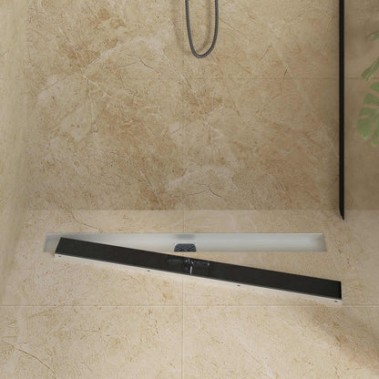Scarico doccia con copertura in vetro e sifone a 360° 90 cm | homemem39