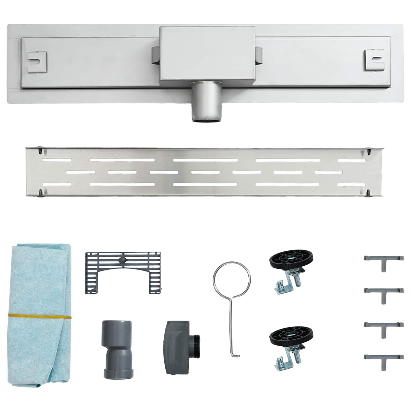 Drenaggio doccia con design a striscia Argento 60 cm | homemem39