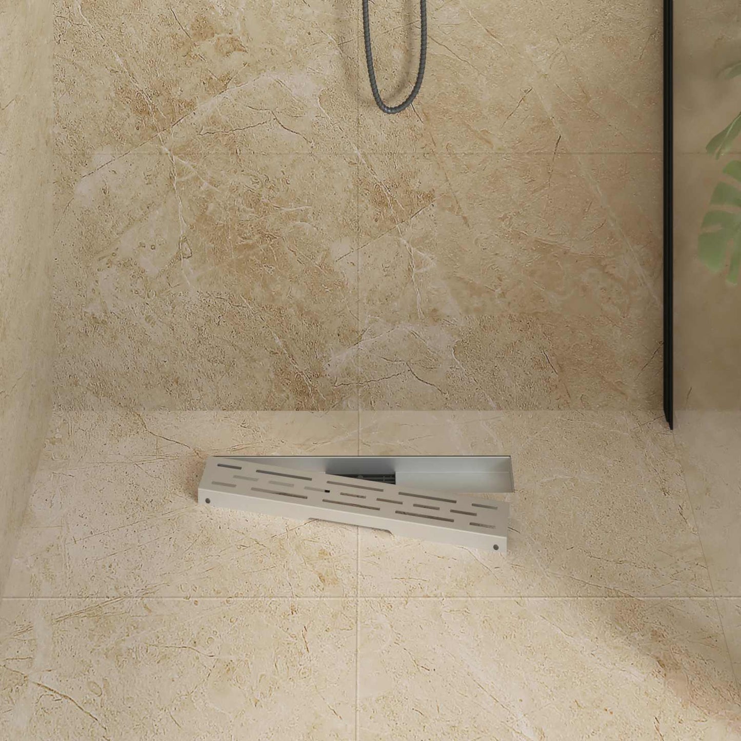 Drenaggio doccia con design a striscia Argento 60 cm