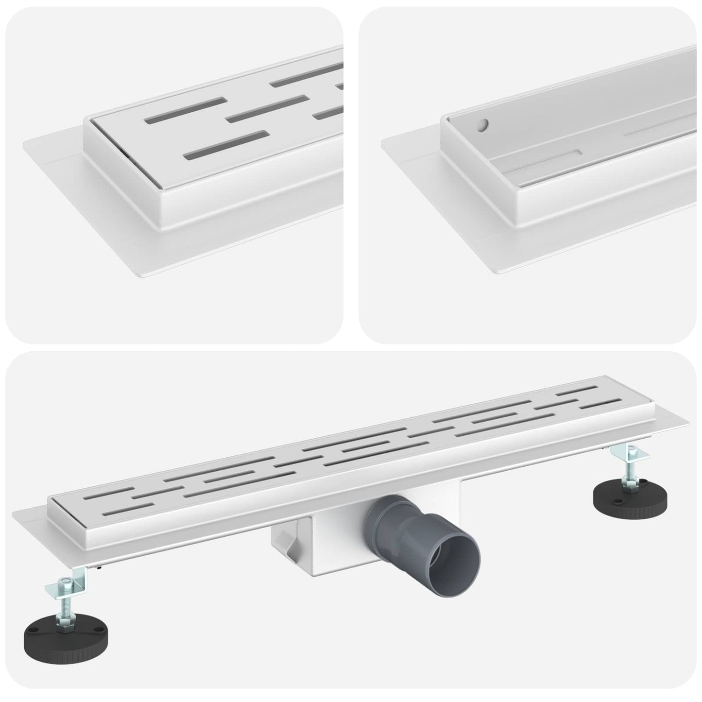 Drenaggio doccia con design a striscia Argento 60 cm