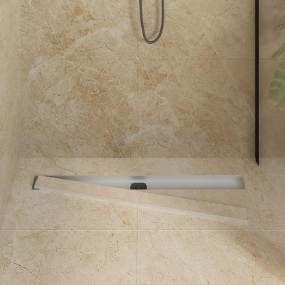 Scarico doccia 2-in-1 con sifone a 360° Argento 90 cm