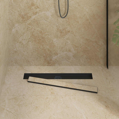 Scarico doccia 2-in-1 con sifone a 360° Nero 70 cm | homemem39