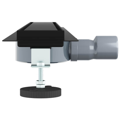 Scarico doccia 2-in-1 con sifone a 360° Nero 70 cm