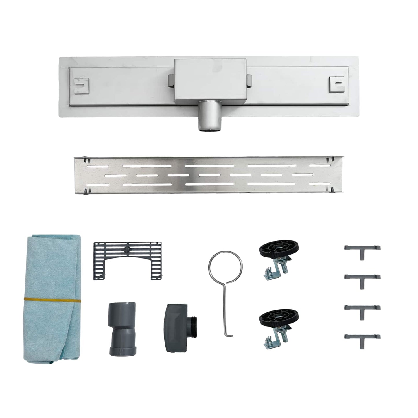 Drenaggio doccia con design a striscia Argento 50 cm | homemem39