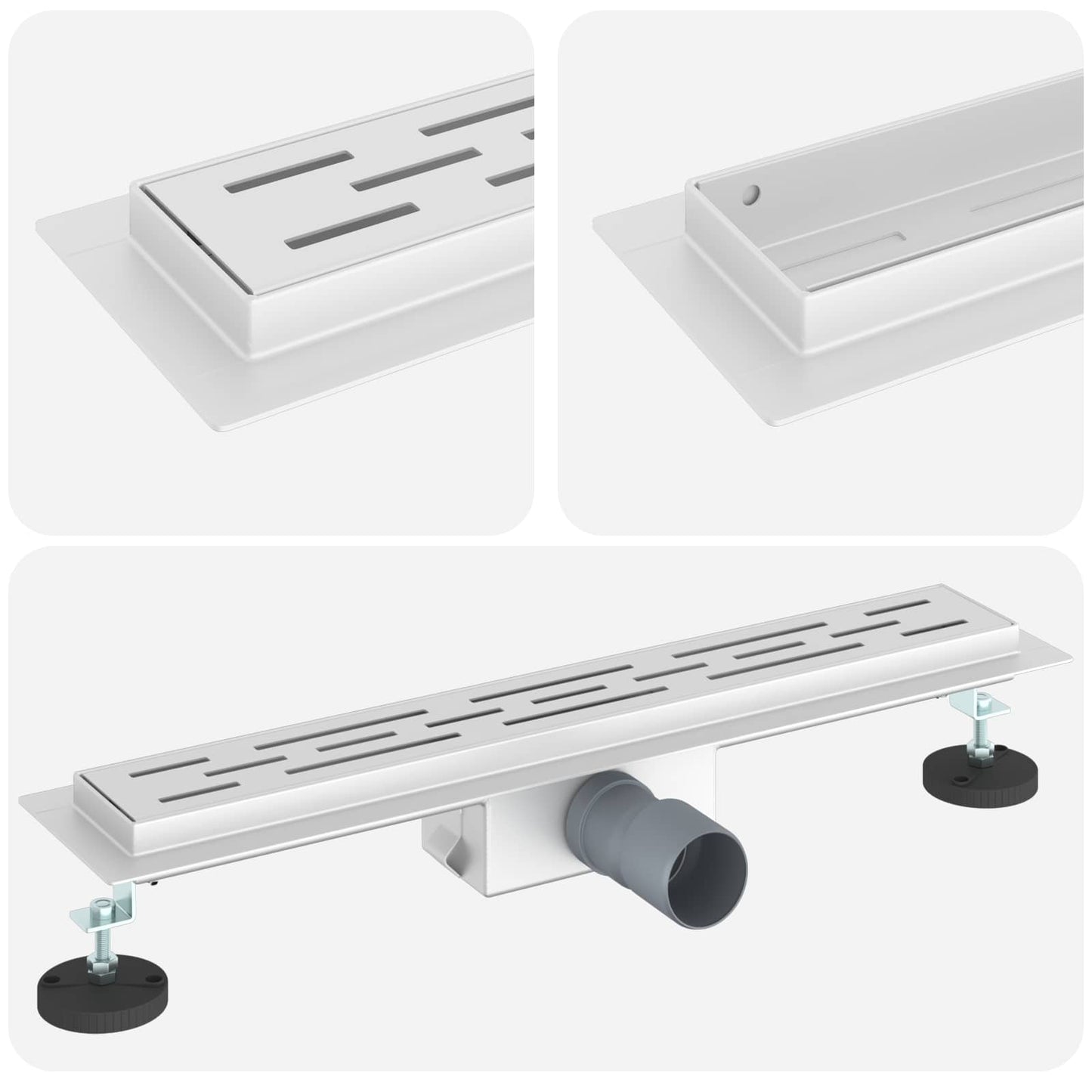 Drenaggio doccia con design a striscia Argento 50 cm
