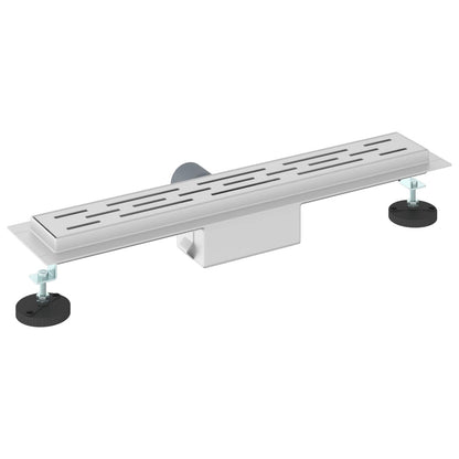 Drenaggio doccia con design a striscia Argento 50 cm | homemem39