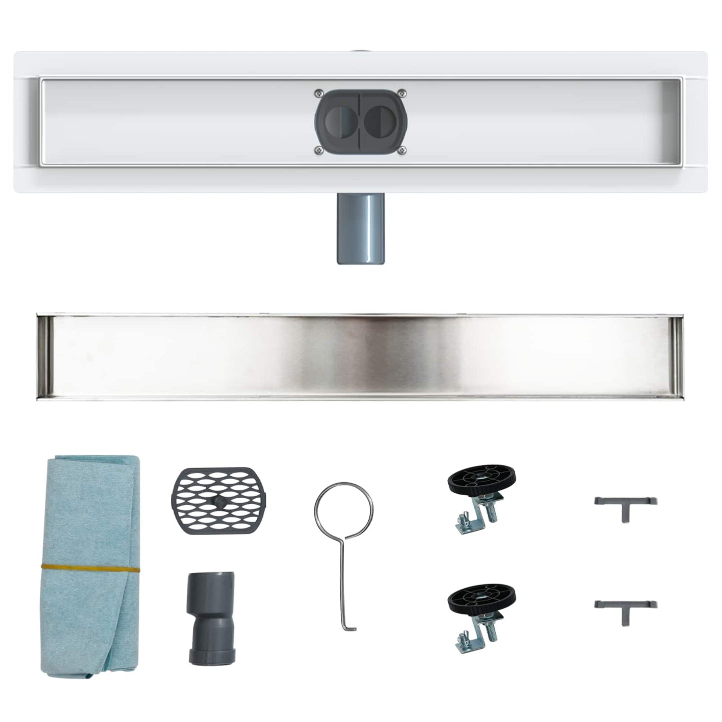 Scarico doccia 2-in-1 con sifone a 360° Argento