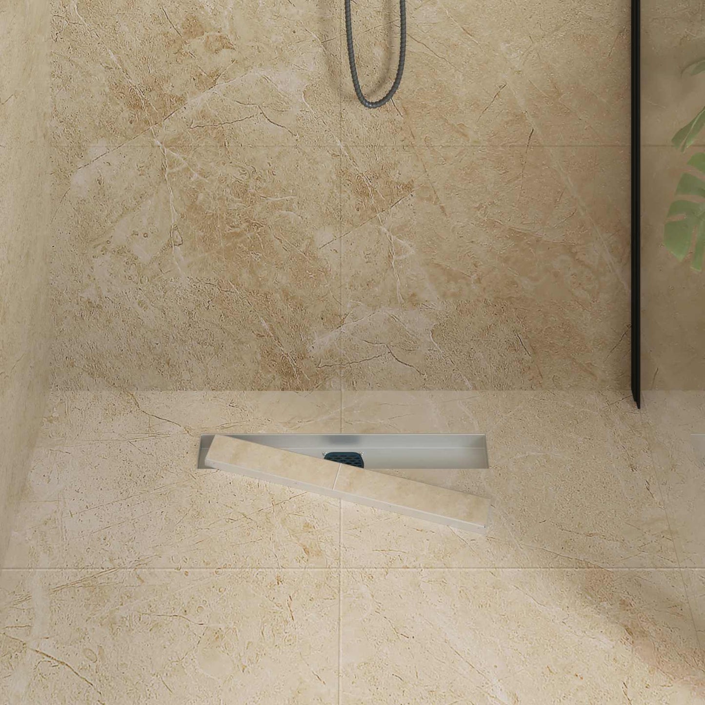 Scarico doccia 2-in-1 con sifone a 360° Argento