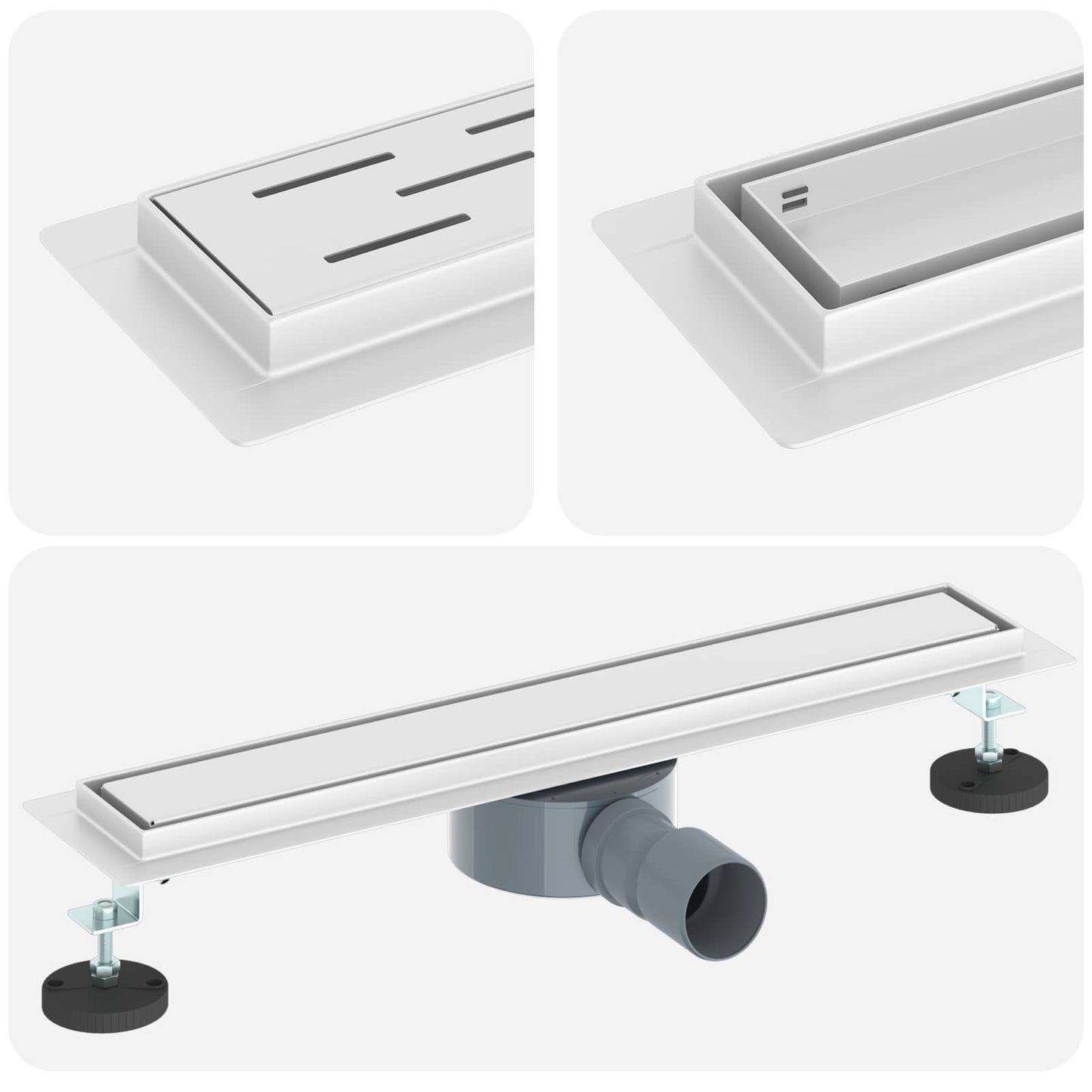 Scarico doccia 2-in-1 con sifone a 360° Argento