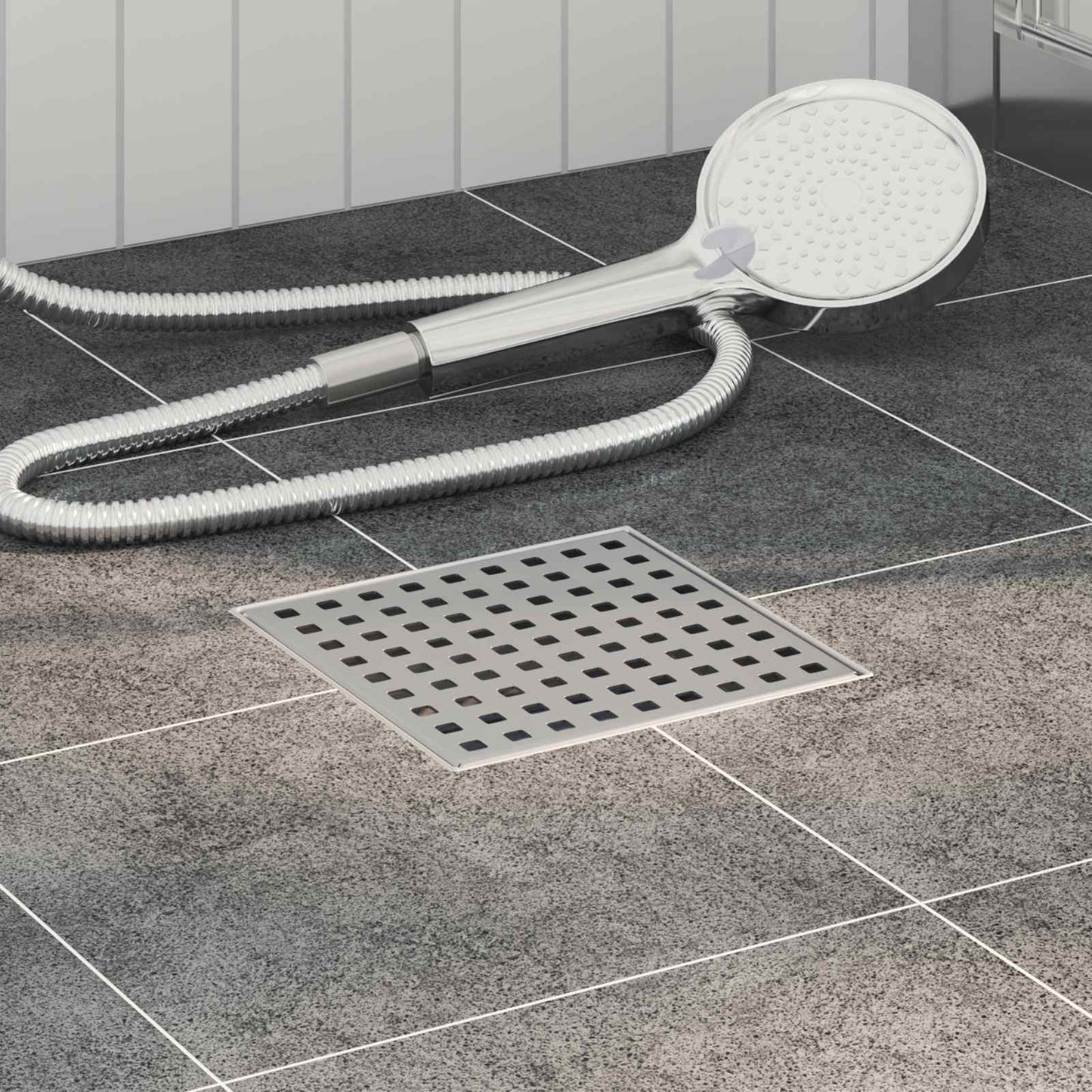 Scarico doccia a pois Argento 15 x 15 cm Acciaio Inox 304