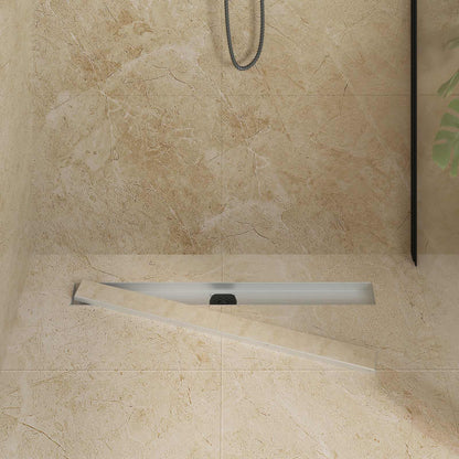 Scarico doccia 2-in-1 con sifone a 360° Argento 80 cm