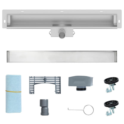 Scarico Doccia da Parete Argento 60 cm Acciaio Inox 304 | homemem39