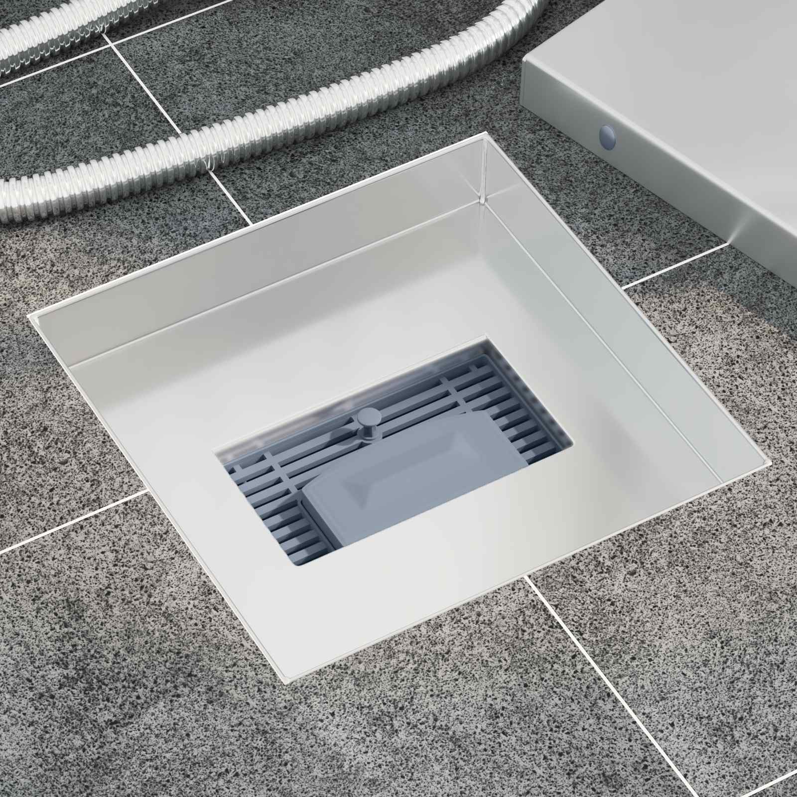 Drenaggio doccia 2 in 1 Argento 20 x 20 cm Acciaio Inox 304 | homemem39