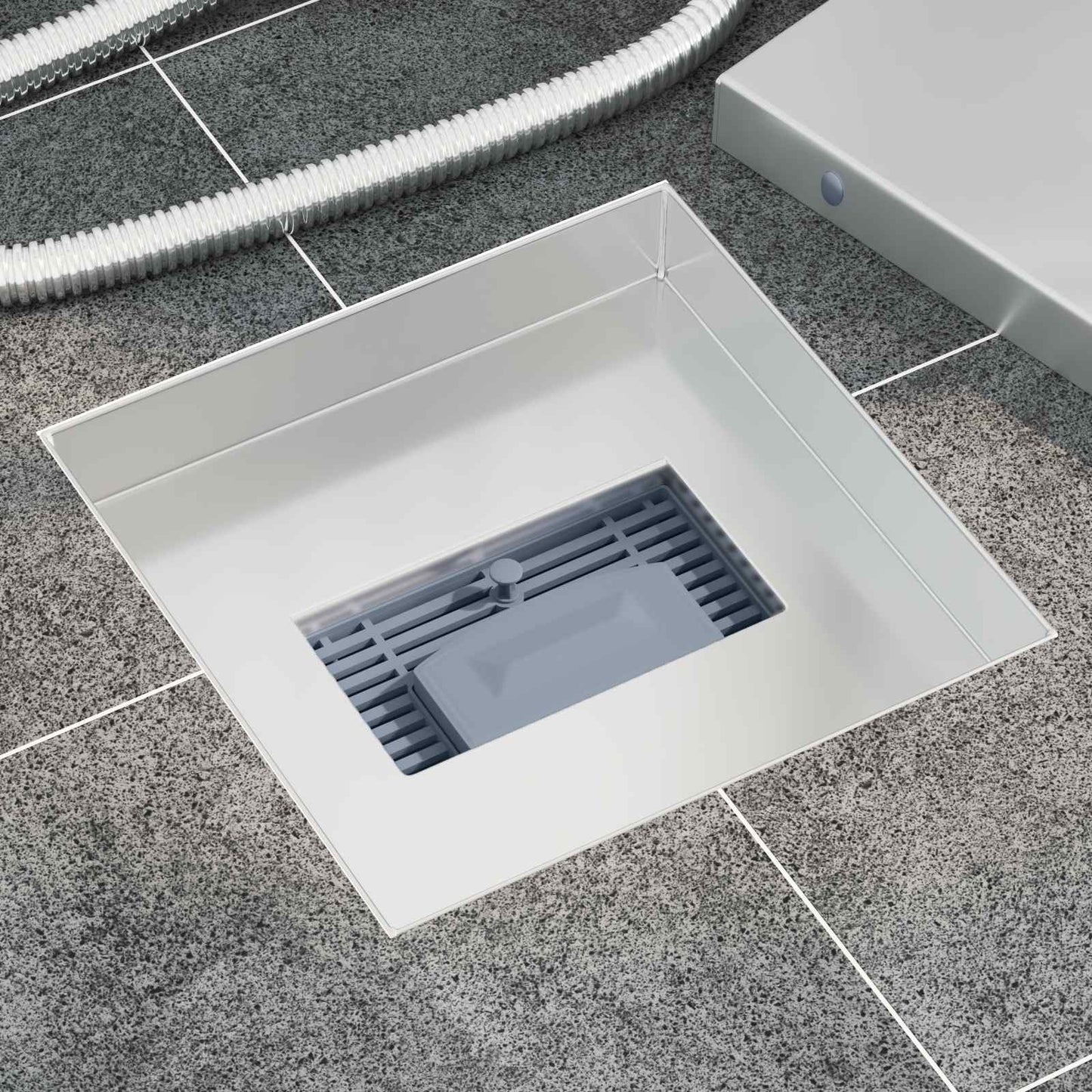 Drenaggio doccia 2 in 1 Argento 20 x 20 cm Acciaio Inox 304